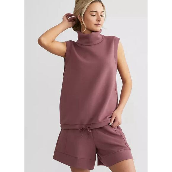 VARLEY Women's Leigh Wild Rhubarb High Neck Doublesoft Cinch Waist Tank Top M - Picture 2 of 14